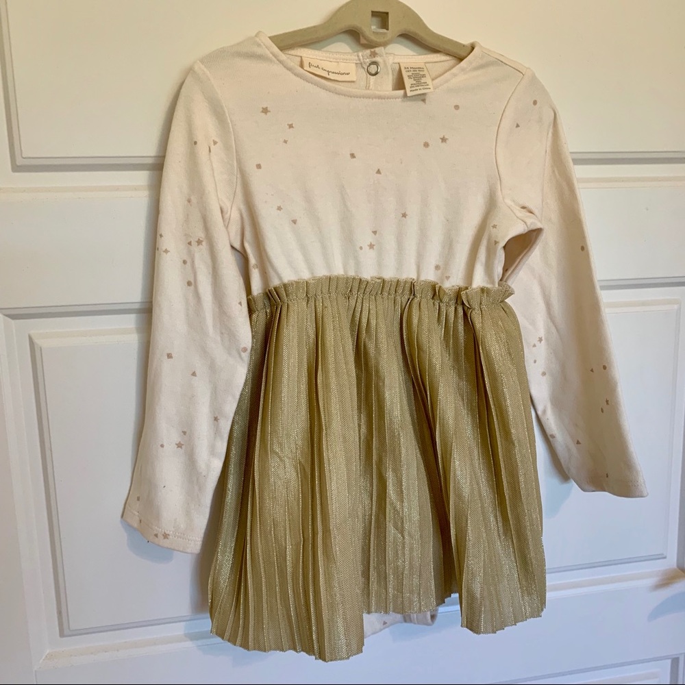 Gold pleated dress